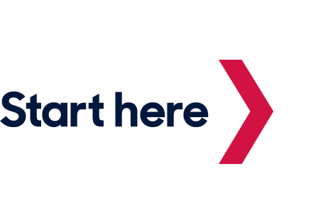 Graphic showing start here sign